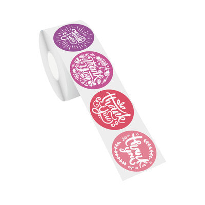 Wholesale Coated Paper Self-adhesive Round Bronzing Thank You Sticker
